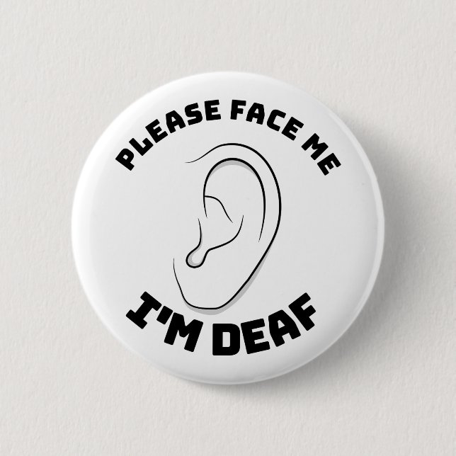 Please face me 6 cm round badge (Front)