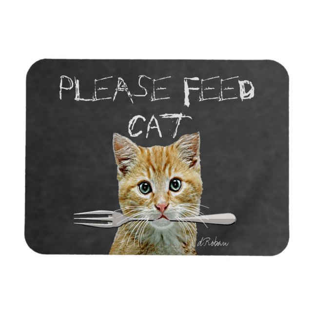 Please Feed Cat Magnet (Horizontal)