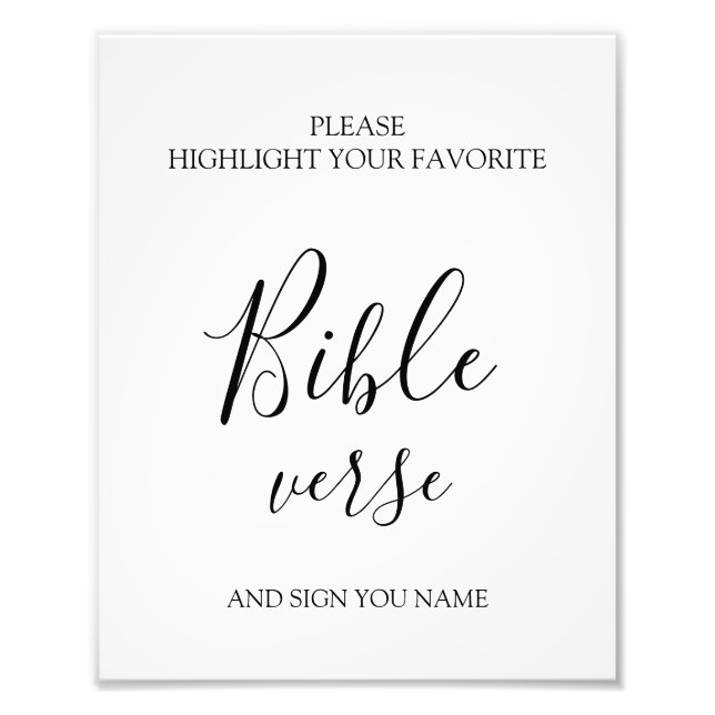 Please Highlight Your Favourite Bible Verse Sign (Front)