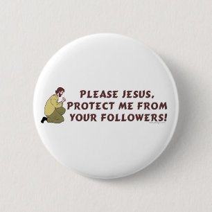 Please Jesus Christian Humour 6 Cm Round Badge