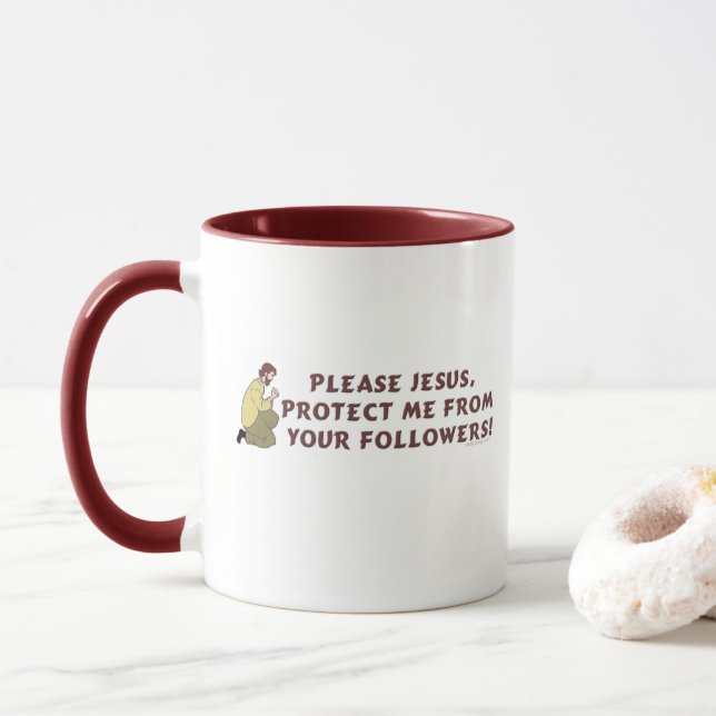 Please Jesus Christian Humour Mug (With Donut)