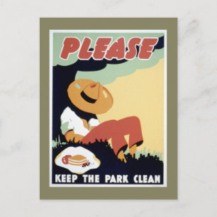 Please Keep the Park Clean Postcard