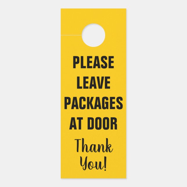 Please leave packages at door notice hanger (Front)