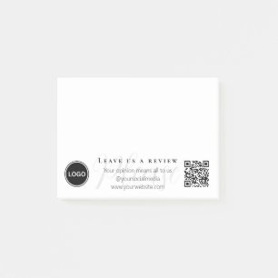 Please Leave us a review Logo QR code Business Post-it Notes