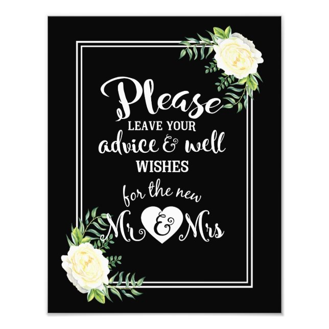 Please leave your advice & well wishes sign (Front)
