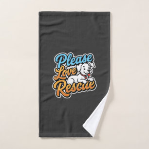 Please Love Rescue Dog Hand Towel