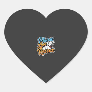 Please Love Rescue Dog Heart Sticker