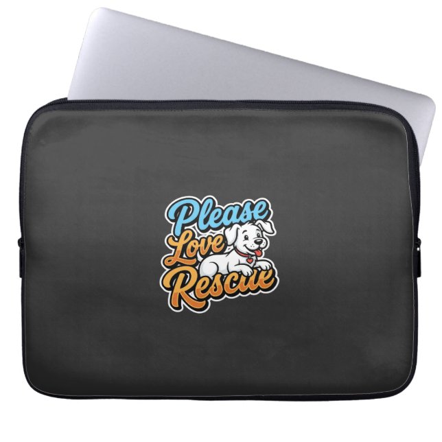 Please Love Rescue Dog Laptop Sleeve (Front)