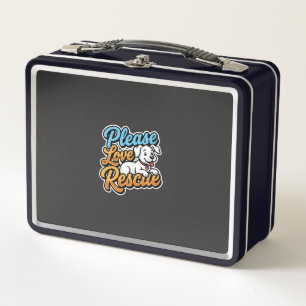 Please Love Rescue Dog Metal Lunch Box