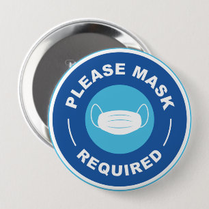 Please Mask Required 10 Cm Round Badge