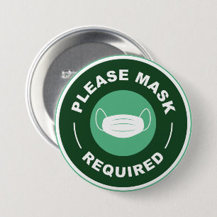 Please Mask Required 7.5 Cm Round Badge