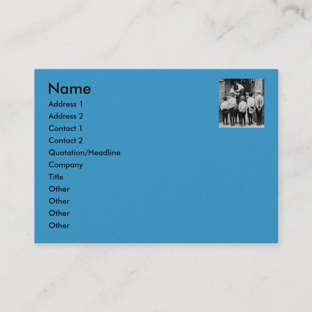 Please Mum!  (Cyan) Business Card (Front)