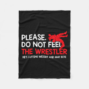 Please Not Feed Wrestler Wrestling Illustration Fleece Blanket