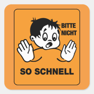Please Not so Fast, Traffic Signs Austria Square Sticker