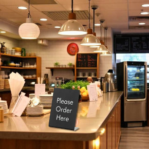 Please Order Here Black Pedestal Sign