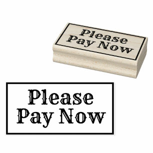 Please Pay Now Rubber Stamp