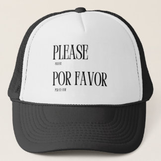 Please Por Favour Learn Language Exchange Flashcar Trucker Hat