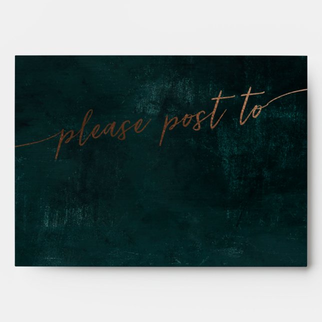 Please post to Black and faux bronze envelope (Front)