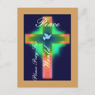please pray for world peace postcard