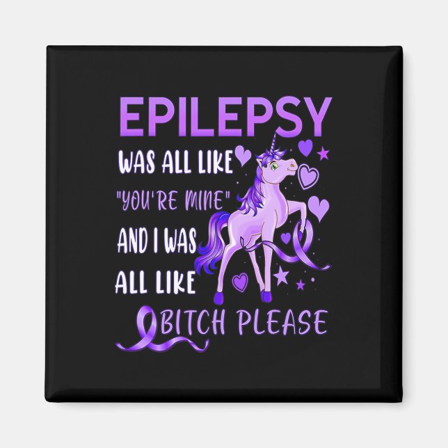 Please Purple Ribbon S Epilepsy Awareness  Magnet (Front)
