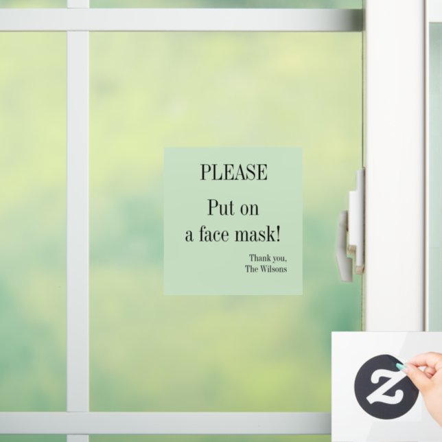Please Put on a face mask Window Decal Clings (Home)