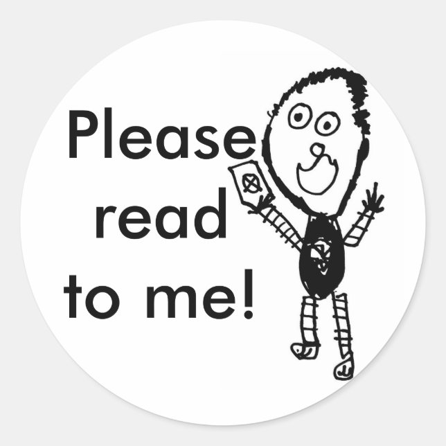 Please read to me! classic round sticker (Front)