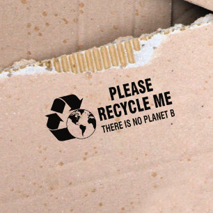 Please Recycle Me, There is no Planet B, Rubber Stamp
