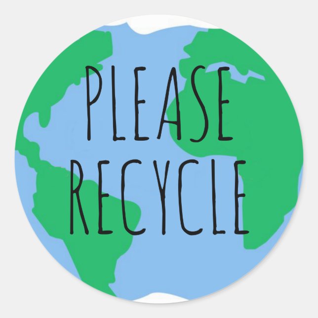 Please Recycle recycling Classic Round Sticker (Front)
