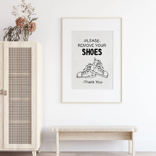 Please Remove Your Shoes Graphic Illustrated  Poster