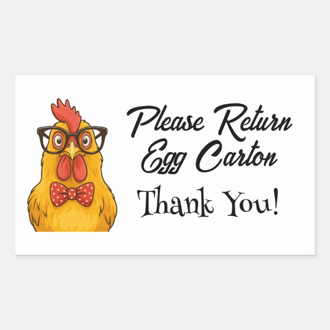 Please Return Egg Carton Farm Fresh Eggs Rectangular Sticker (Front)