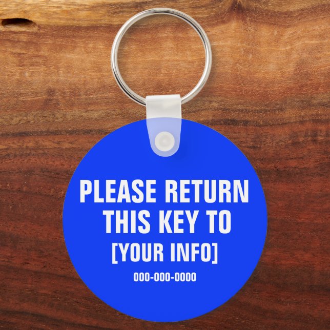 Please Return this Key with custom info Ring (Front)