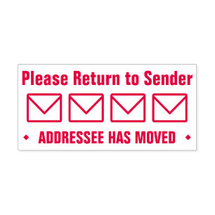 "Please Return to Sender" "ADDRESSEE HAS MOVED" Se Self-inking Stamp
