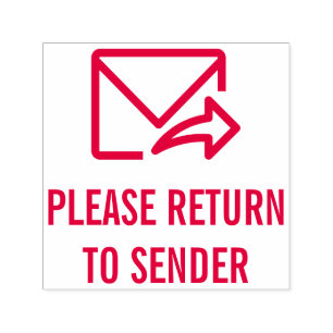 "PLEASE RETURN TO SENDER" & Envelope-And-Arrow Self-inking Stamp