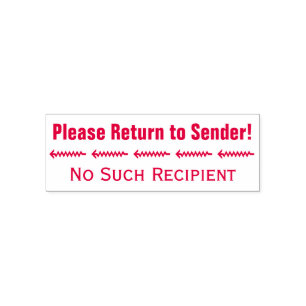 "Please Return to Sender!" "No Such Recipient" Self-inking Stamp