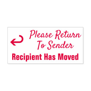 "Please Return To Sender", "Recipient Has Moved" Self-inking Stamp