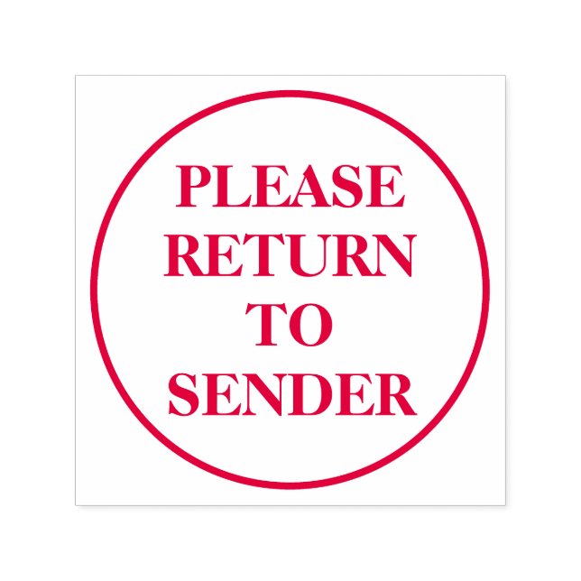 "PLEASE RETURN TO SENDER" Rubber Stamp (Design)