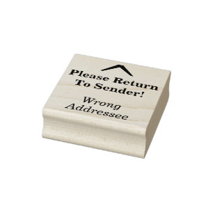"Please Return To Sender!", "Wrong Addressee" Rubber Stamp