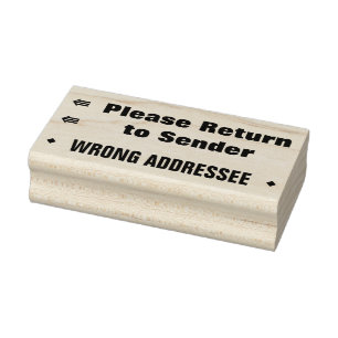 "Please Return to Sender" "WRONG ADDRESSEE" Rubber Stamp