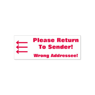 "Please Return To Sender!", "Wrong Addressee" Self-inking Stamp