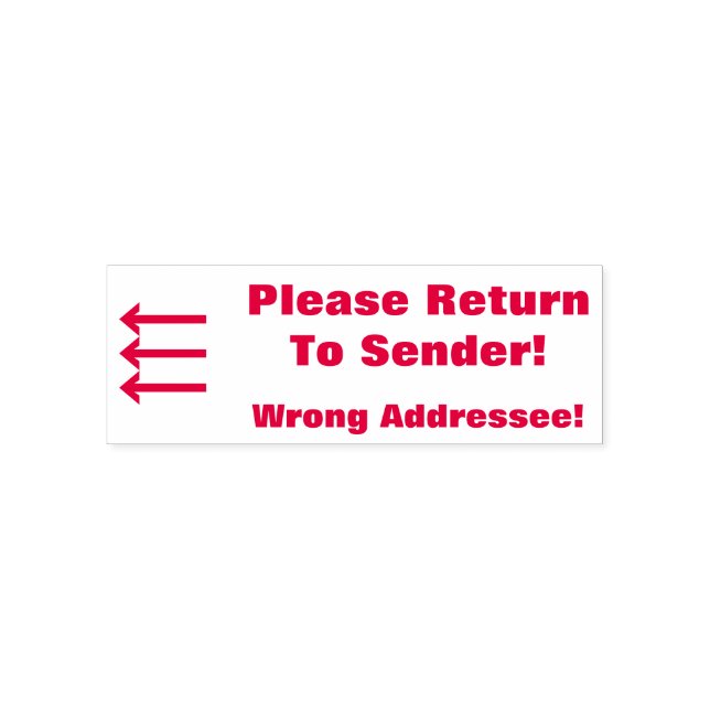 "Please Return To Sender!", "Wrong Addressee" Self-inking Stamp (Design)