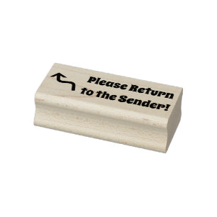 "Please Return to the Sender!" + Arrow Rubber Stamp