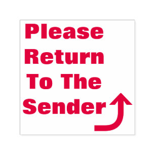 "Please Return To The Sender" & Bent Arrow Self-inking Stamp