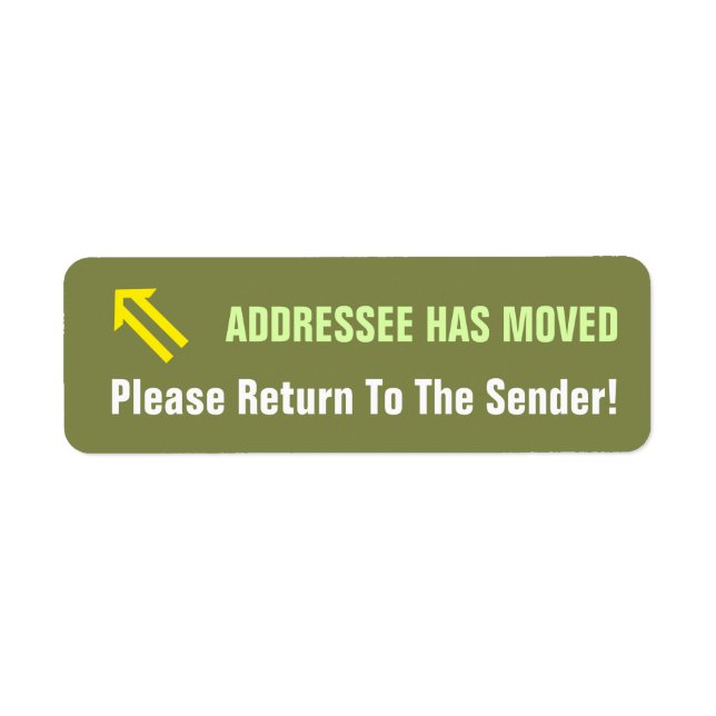 "Please Return To The Sender!" Label (Front)