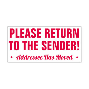 "PLEASE RETURN TO THE SENDER!" Rubber Stamp