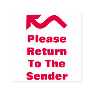 "Please Return To The Sender" Rubber Stamp