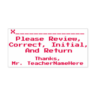 "Please Review, Correct, Initial, And Return" Self-inking Stamp