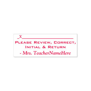 "Please Review, Correct, Initial & Return" Self-inking Stamp