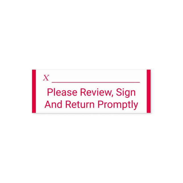 "Please Review, Sign And Return Promptly" Self-inking Stamp (Design)