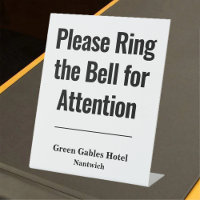 Please Ring the Bell for Attention Hotel Pedestal 