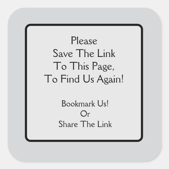 Please Save a Link Square Sticker (Front)